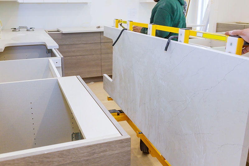 Granite countertop installation showcasing a stylish and durable kitchen.